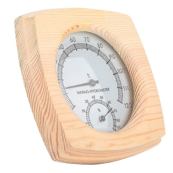 Tre-termo-hygrometer Termometer Hygrometer Damprom Sauna Rom Fahrenheit Tilbehør (1 stk, Trefarge) szkydv