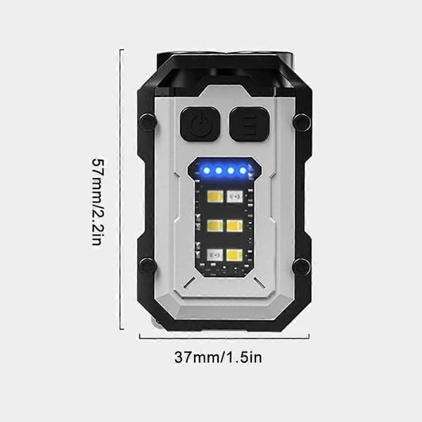Monitoiminen miniavainperä LED-taskulamppu USB-ladattava kannettava taskulamppu B 1pcs