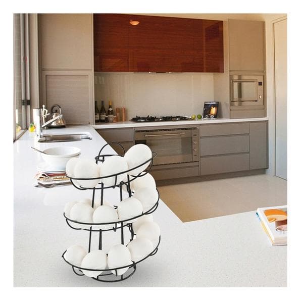 Egg Dispenser Spiral Storage, Metal Iron Spiral Egg Holder Egg Rack