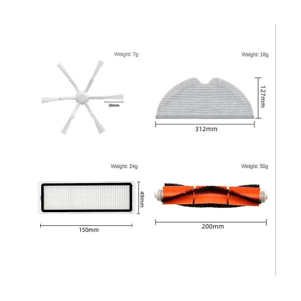 20 kpl Vaihda Xiaomimi Robot Vacuum Mop 2 Stytj03zhm Imurin Lisävarusteet Pääsivu B Hy