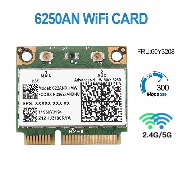 6250an 622anxhmw Wifi-kort 300mbps 2.4g & 5g Wifi-adapter til / Advanced-n 6250