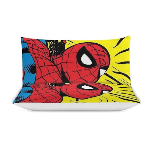 v284 Spider-Man 3-delt sengesett for enkeltseng - Inkluderer 1 enkelt dyne og 2 putevar Sengetøy - Falmebestandig mikrofiber - Spider io284 135x200cm 53x78in
