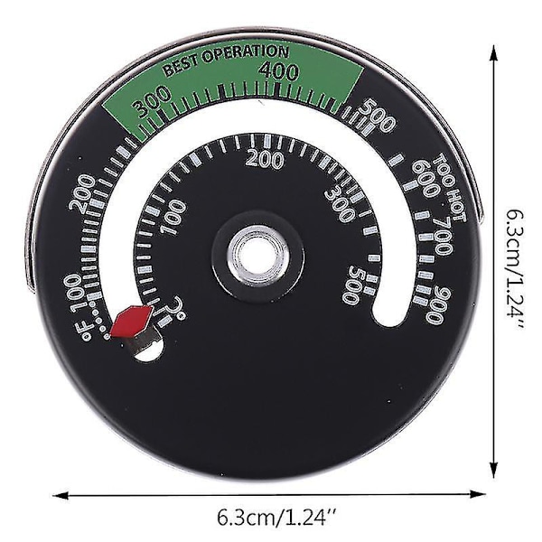 Magnetisk Peisovn Termometer Brann Sted Temperatur Monitor -yuyu One Size