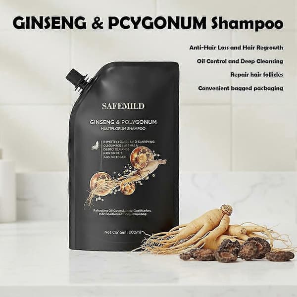 1-5 st Ginseng & Polygonum Multiflorum Schampo för att förhindra håravfall och främja hårväxt 3PCS