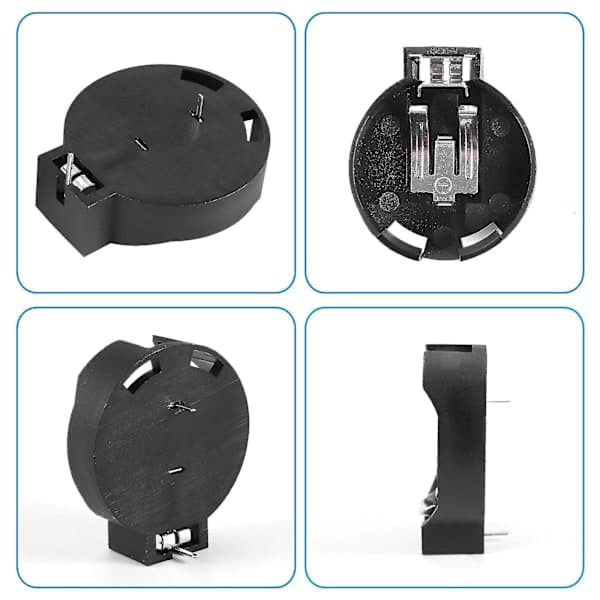 2 stk CR2450 Knapcelle Batteriholder Bakke 2 Ben Sort