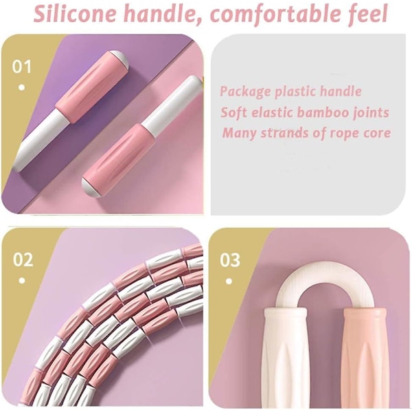 Blød Perle Springtov, Justerbar Tangle-Free Segmenteret Fitness Springtov til Mænd Kvinder, Børn og Studerende (9 Fod, 280 cm)