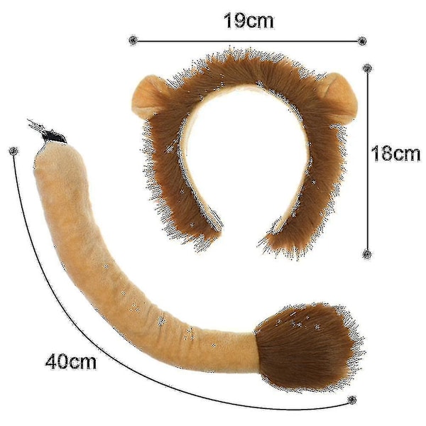 Lejonöron och svansset karneval djuröron pannband barn lejon kostym lejonöron pannband fest