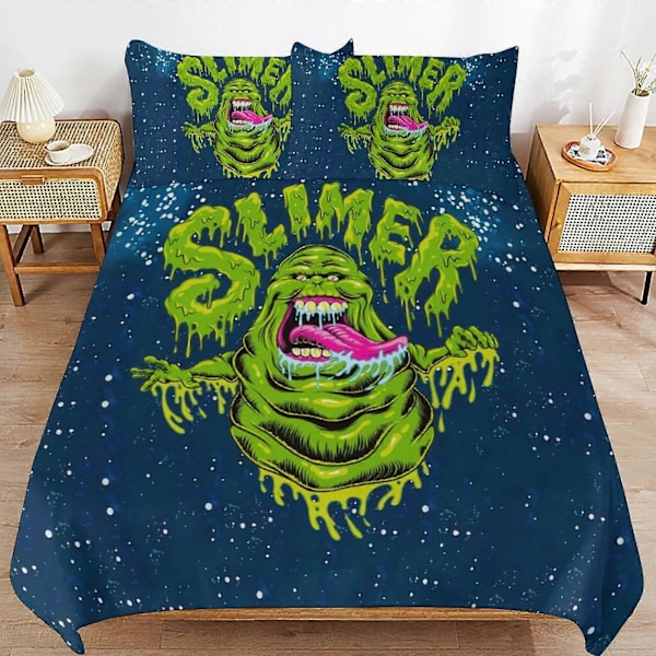 x589 Ghostbusters Påslakanset Mikrofiber Sängkläder 3D-tryckt Lättviktigt 3-delat Täcke, 1 Påslakan och 2 Örngott för Barn Pojke 135x200cm 53x78in