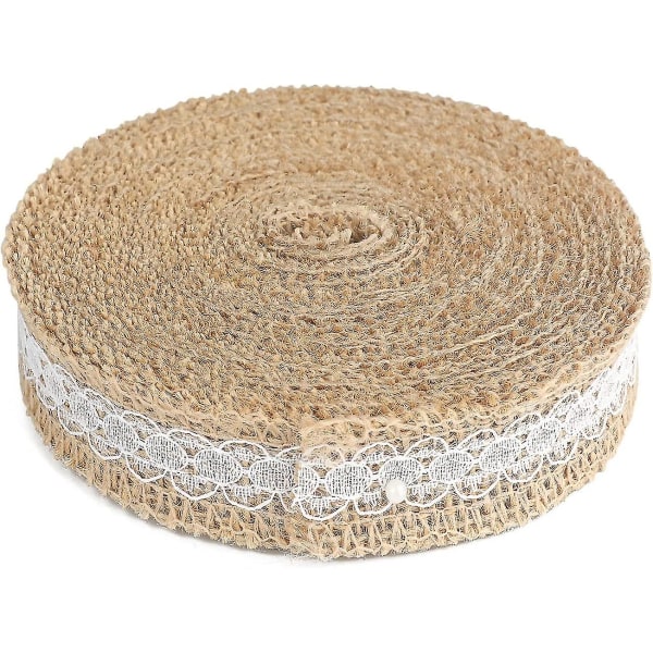 10m Jute Roll Burlap Lace Ribbon Jute Lace Ribbon For Diy Wedding Decoration,gift Wrapping Hy