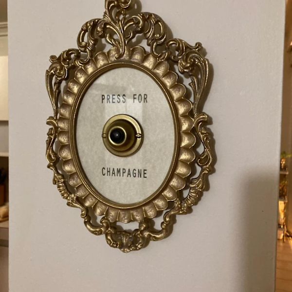Ring Mini Tryk For Champagne Knap, Tryk For Champagne Dør Ringklokke Deko