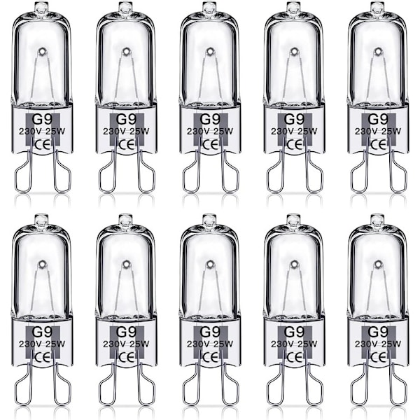 G9 Halogenlampor 25W, 230V, 10-pack 25W