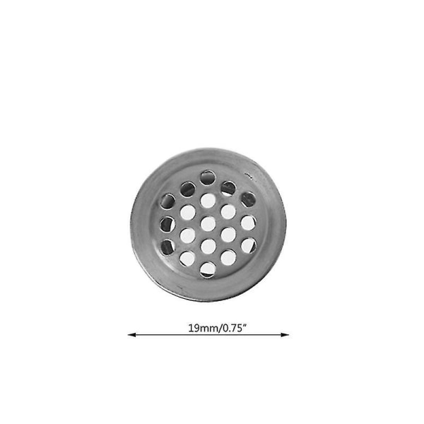 Luftventiler i rostfritt stål, runda ventilationshål för kök och badrumsskåp 10pcs