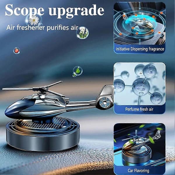 Helikopter Solar Bil Luftfrisker Rotation Aromaterapi Bil Diffuser P black/one size