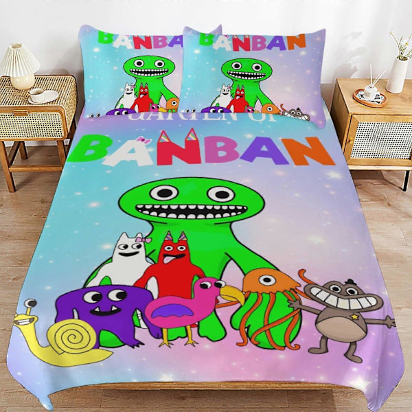 c551 Garden Of Banban Sängkläder Set Påslakan Bekvämt och Lättviktigt Tecknat Sängkläder 3 Delars Sängset Enkel(1 Påslakan och 2 Örngott) hn1134 135x200cm 53x78in