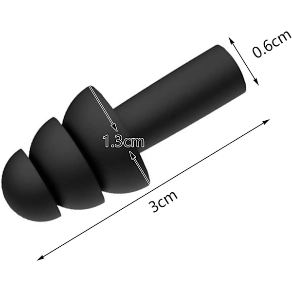 30 par ørepropper for søvn, gjenbrukbare silikon ørepropper vanntette svømme ørepropper støyreduksjon ørepropper