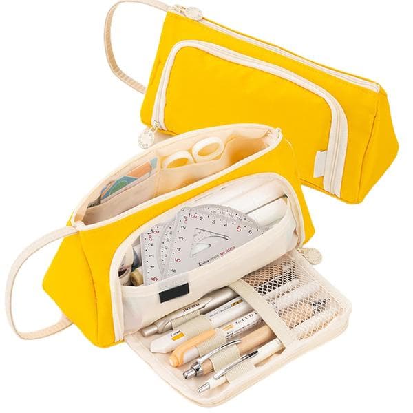 Pencil Case with Zipper and Multiple Compartments for School and Office 1