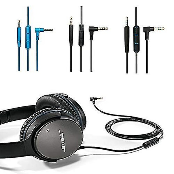 Udskiftning af lydkabel ledningsforlængerledning til Bose Quietcomfort Qc25 Qc35 hovedtelefoner med in-line mikrofonvolumenkontrol (sort) Kryc