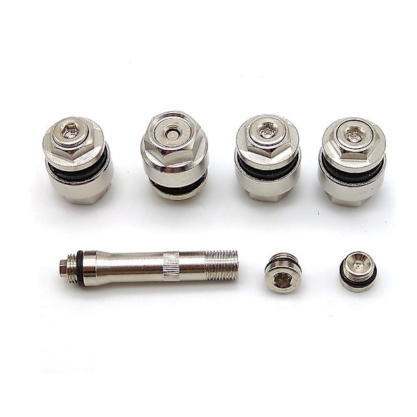 7 kpl/sarja Universaali Stealth Chrome Metalli Pultti Upotus Asennus Näkymätön Rengasventtiilin Varret 11,5 mm Reikä Auton Renkaat