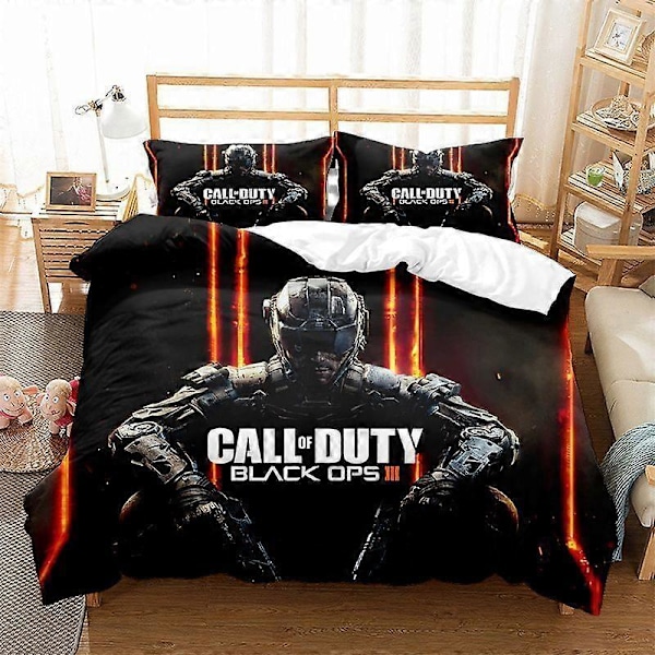 v4962 Sengetøj Call Of Duty Quilt Dynebetræk 3 stk. Sengesæt Pudebetræk Gave Sengetøj IU4962 200x200cm 78x78in