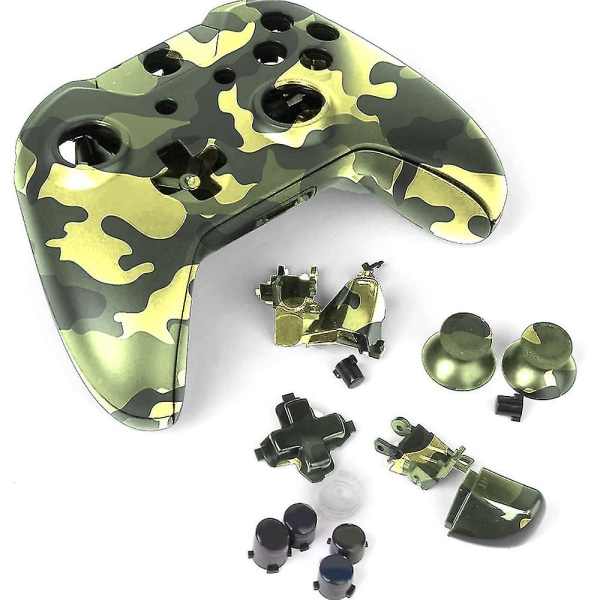 Komplet beskyttelsesetui reservedele kompatibel med Xbox One trådløs controller nøgleændring Botao Green camouflage