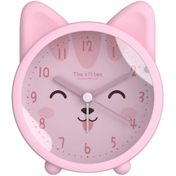 Kids Cute Cat Printed Alarm Clockdigital Clock With Night Light