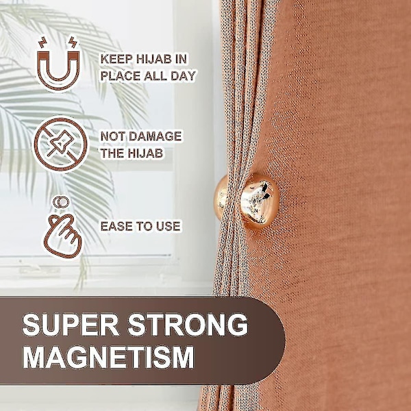 8 st hijab magnetiska stift, multi-use hijab magneter utan hakar, multi-use sjal hijab magneter för kvinnor muslimska Fiis