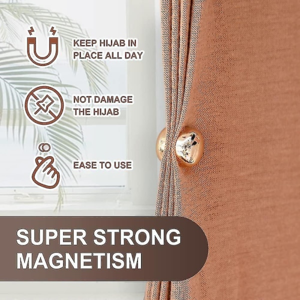 8 stk Hijab Magnet Pins, Multi-use Hijab Magneter uten hekter, Multi-use Sjal Hijab Magneter for Kvinner Muslimske Fiis