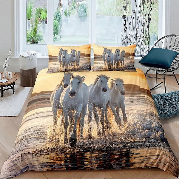 v4869 Lakanat Pussilakana Hengittävä Tyynyliina Hevosaiheiset Eläin Lakanat IU4869 135x200cm 53x78in