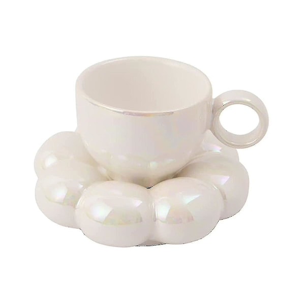Blommig kaffekopp och fat set söt mugg och fat set keramisk kaffekopp med solros fat latte