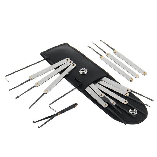 Transparent Practice Lock / Training Lock with Locksmith Tools – 19 Pieces