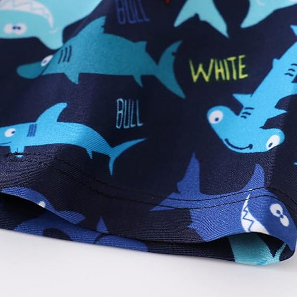 Guttesvømmebukser, 2-pakning Baby Boys Cute Shark Dinosaur Casual Svømmebukser Barn Svømmedrakt Strandferie Svømmebrett Shorts Alder 1-9 år