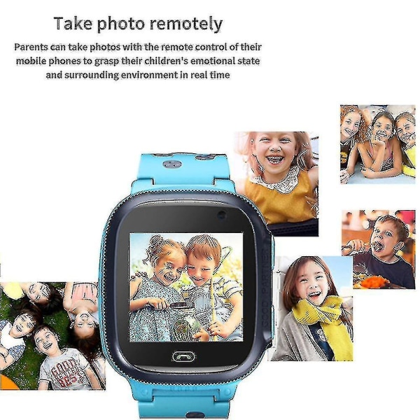 Barn Smart Watch Telefon 4g Kamera Video Touch Smartwatch Gps Tracker Sos Blue