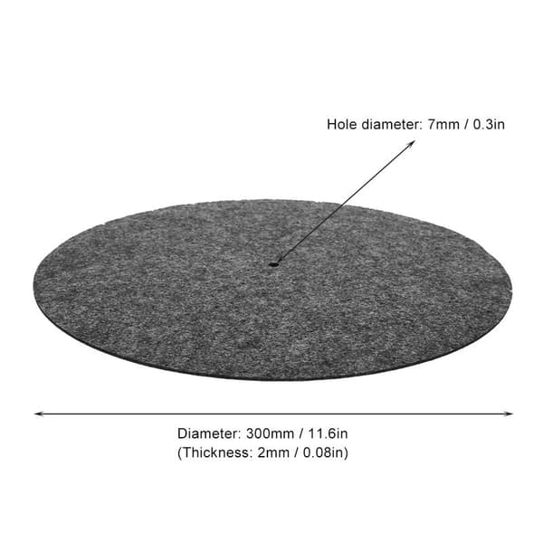 Turntable Mat 12\" Antivibration Audiophile Pad for Vinyl Record Player (Black)