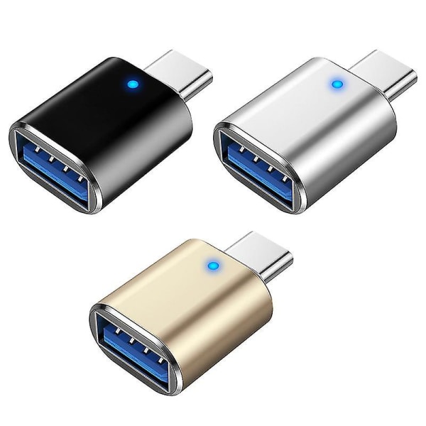 2-pack USB C till USB-adapter, USB-C hane till USB 3.0 hona-adapter Black