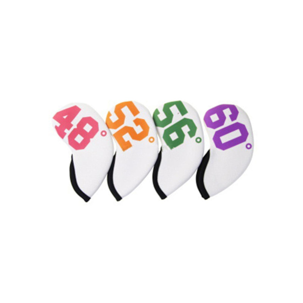 4/7 st golfjärnsklubbsöverdrag universellt dammskydd dykmaterial golf sand wedge-skydd med nummer tryckt 48-60 grader golftillbehör_ahf White Camouflage