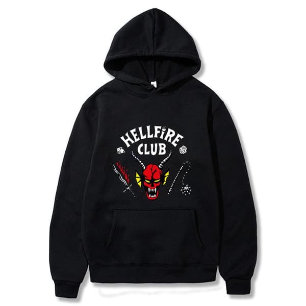 Stranger Things 4 Hellfire Club Hettegenser Topp W svart black S