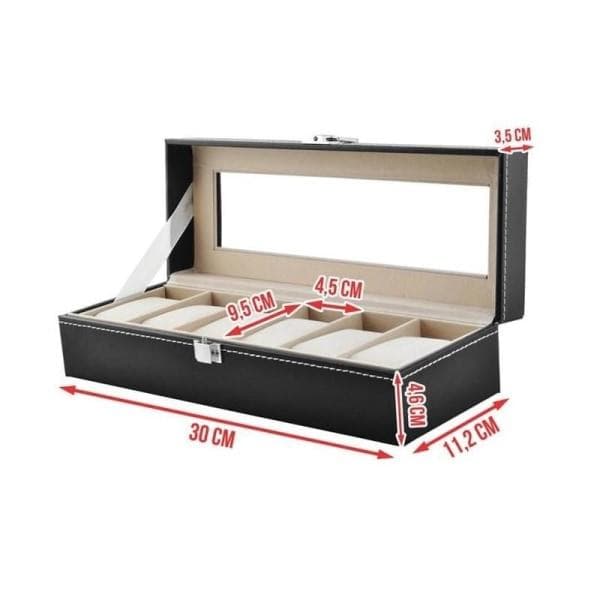 Elegant ur-opbevaring 6 pladser sort