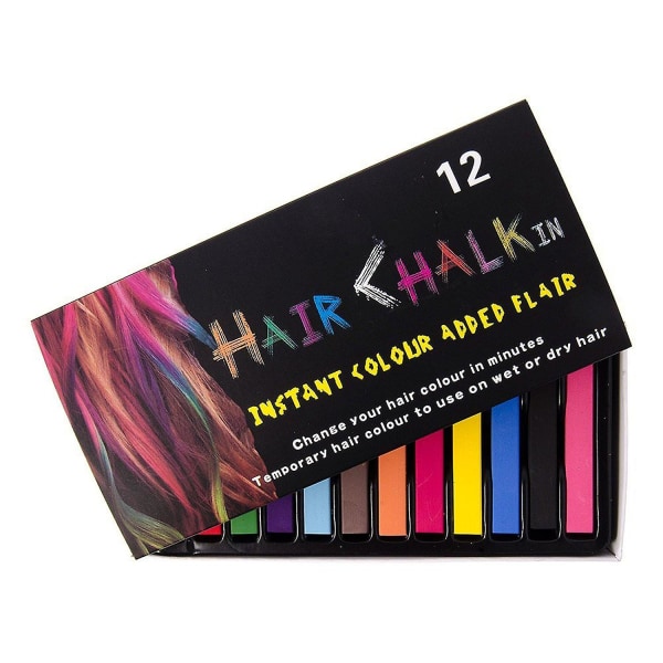 12 färger Tillfälliga hårkritor, hårkritor, giftfritt skönhetstillbehör