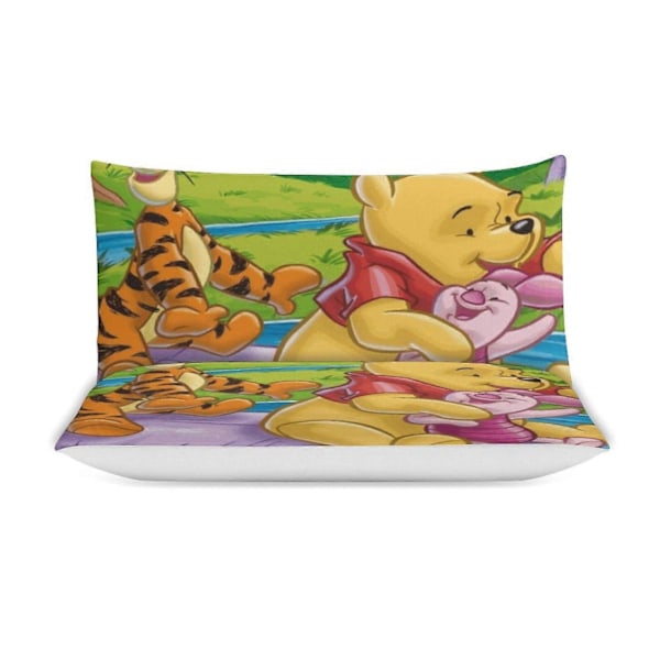 v466 Winnie The Pooh 3-delt dobbeltsengsæt - Inkluderer 1 enkelt dyne og 2 pudebetræk - Falmebestandig mikrofiber - Winnie The Pooh io466 135x200cm 53x78in