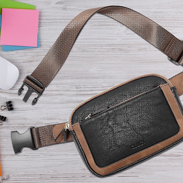 Dame Bæltetaske Bæltetaske Cross Body Sling Skulder Rejse Sport Pung Black