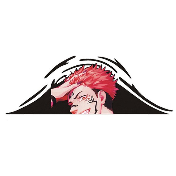 Demon Slayer/ Jujutsu Kaisen Anime Bilklistremer Tittende Morsomme Bil Bagasjeromsvindu Reflekterende Klistremerke Dekorasjon B