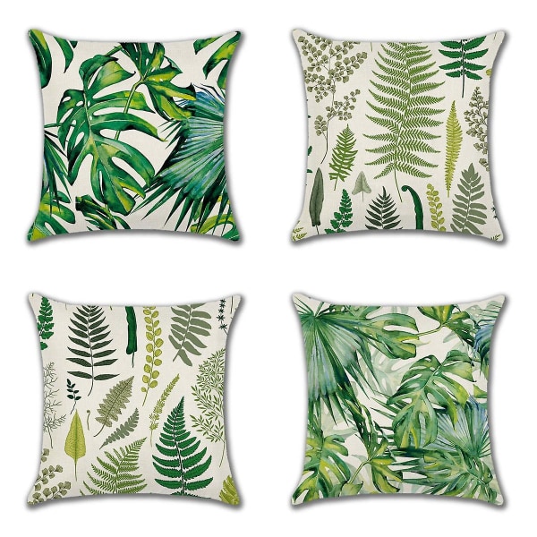 Outdoor Cushions Waterproof, Outdoor Bench Seat Cushions Waterproof, Tropical Plants Waterproof Cushion Cover, Waterproof Throw Pillow Covers For Pati