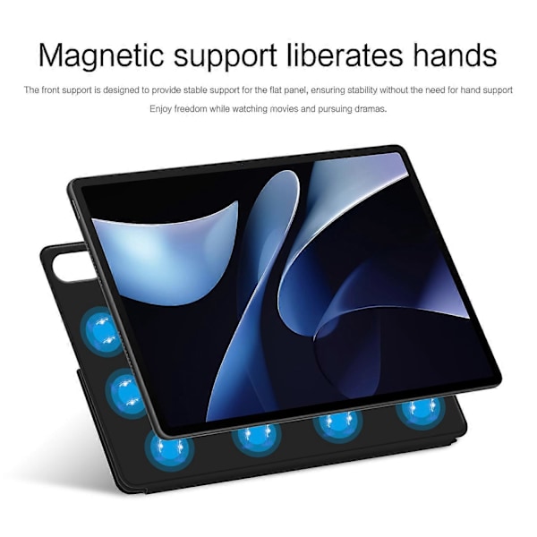 Läderfodral för Huawei MatePad Air 12 (2024) med Origami-Stativ, Magnetiskt, Auto-Väcka/Sov Black