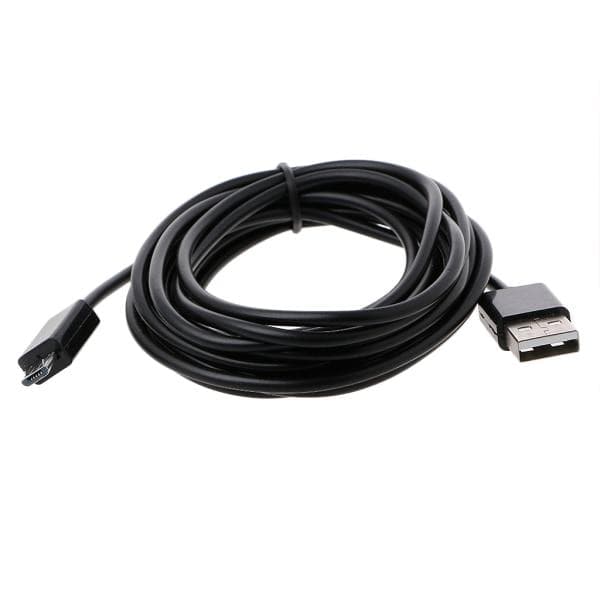 283 cm/9,28 ft Micro USB-strømkabel til PS4-controllere Opladningskabel Linje Micro USB-opladningskabel Sort Sort