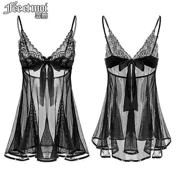 Av Actress Sängkläder Nattklänning Sovkläder Underkläder Sexig Lingerie Sling Spetsbroderi V-ringad Sexig Nattklänning Lenceria Femenina One Size White