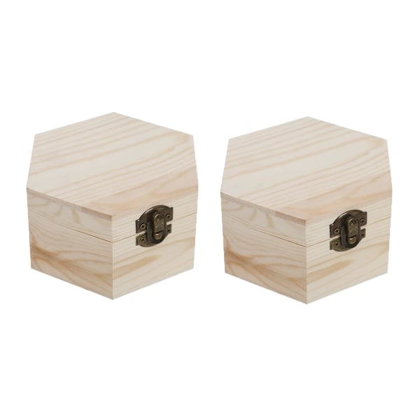 2-pack trälåda liten trälåda med lock obehandlad trälåda smyckeskrin skattkista mini träförvaringslåda födelsedag bröllop