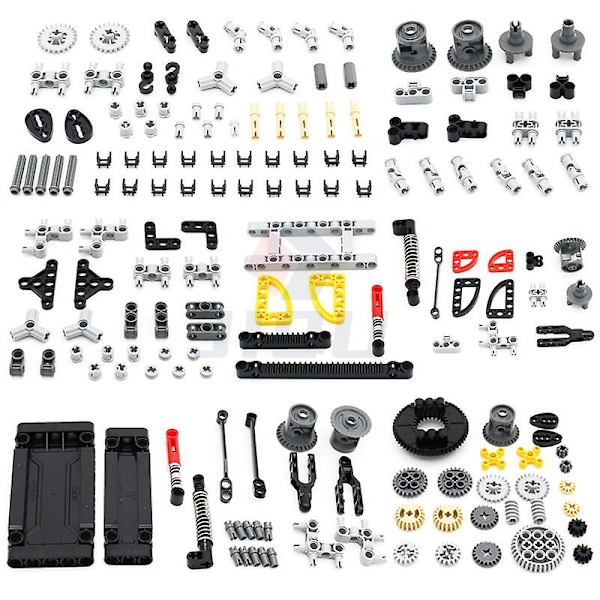 Moc-tillbehör Bulk Gear Axle Pin Connector Wheels Chain Link Blocks Car Replace Parts Kompatibel med de flesta märken High-tech Blocks Toy