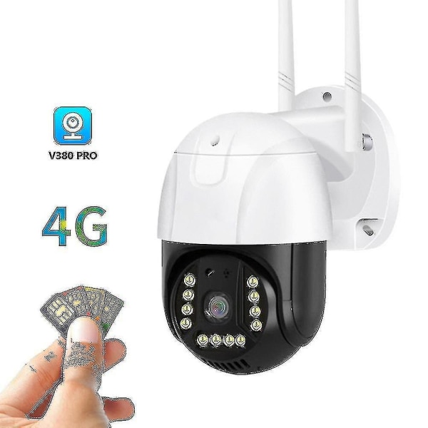 Utomhusövervakningskamera 4g Gsm Sim V380 Pro 1080p Moln 4x Zoom Ip66 Säkerhetsskydd Trådlös Ip Cctv UK plug 4G Camera add 128G