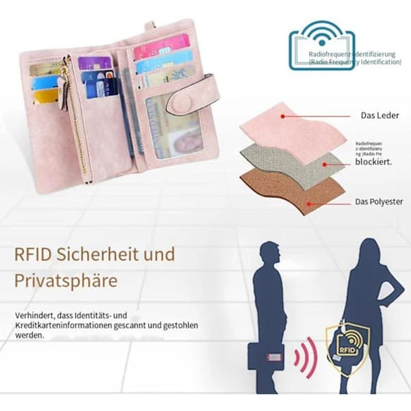 Damepung Kort RFID Beskyttelse Pung Læder Til Kvinder - Blød