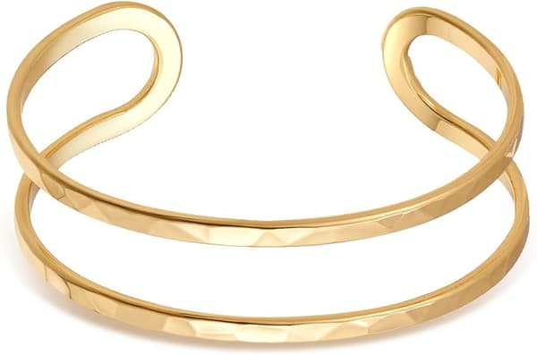 Guld Sølv Manchet-Armbånd til Kvinder Hul Bred Åben Armring